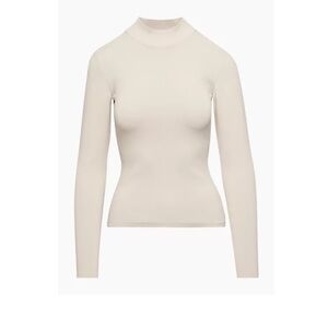 New Aritzia Babaton Sculpt Cream Long Sleeve Knit Astrid Top